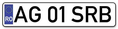 Placuta inmatriculare numar auto  AG-01-SRB, AG 01 SRB, AG01SRB