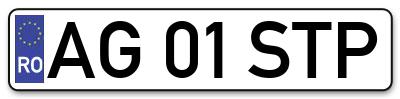 Placuta inmatriculare numar auto  AG-01-STP, AG 01 STP, AG01STP