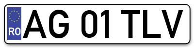 Placuta inmatriculare numar auto  AG-01-TLV, AG 01 TLV, AG01TLV