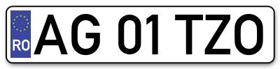Placuta inmatriculare numar auto  AG-01-TZO, AG 01 TZO, AG01TZO
