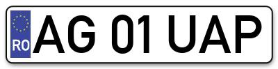 Placuta inmatriculare numar auto  AG-01-UAP, AG 01 UAP, AG01UAP