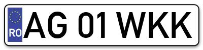 Placuta inmatriculare numar auto  AG-01-WKK, AG 01 WKK, AG01WKK