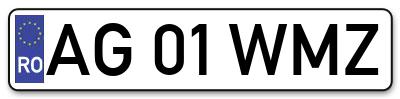 Placuta inmatriculare numar auto  AG-01-WMZ, AG 01 WMZ, AG01WMZ