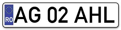 Placuta inmatriculare numar auto  AG-02-AHL, AG 02 AHL, AG02AHL