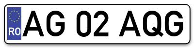 Placuta inmatriculare numar auto  AG-02-AQG, AG 02 AQG, AG02AQG
