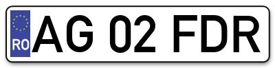 Placuta inmatriculare numar auto  AG-02-FDR, AG 02 FDR, AG02FDR