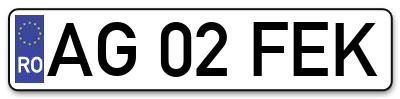 Placuta inmatriculare numar auto  AG-02-FEK, AG 02 FEK, AG02FEK