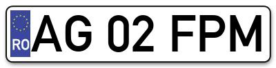 Placuta inmatriculare numar auto  AG-02-FPM, AG 02 FPM, AG02FPM