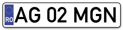 Placuta inmatriculare numar auto  AG-02-MGN, AG 02 MGN, AG02MGN