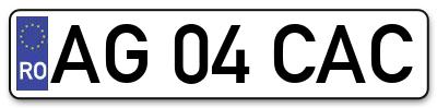 Placuta inmatriculare numar auto  AG-04-CAC, AG 04 CAC, AG04CAC