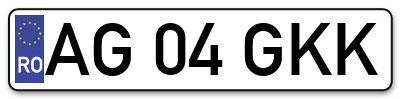 Placuta inmatriculare numar auto  AG-04-GKK, AG 04 GKK, AG04GKK