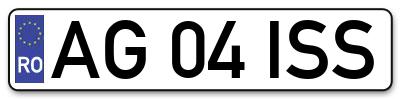 Placuta inmatriculare numar auto  AG-04-ISS, AG 04 ISS, AG04ISS