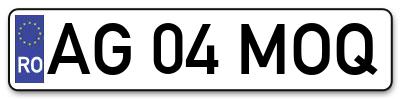Placuta inmatriculare numar auto  AG-04-MOQ, AG 04 MOQ, AG04MOQ