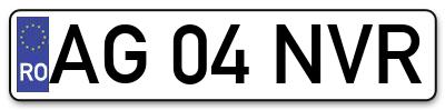 Placuta inmatriculare numar auto  AG-04-NVR, AG 04 NVR, AG04NVR