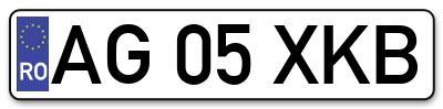 Placuta inmatriculare numar auto  AG-05-XKB, AG 05 XKB, AG05XKB