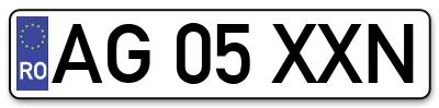Placuta inmatriculare numar auto  AG-05-XXN, AG 05 XXN, AG05XXN