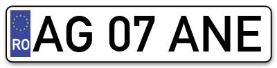 Placuta inmatriculare numar auto  AG-07-ANE, AG 07 ANE, AG07ANE