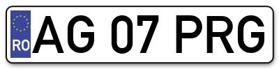 Placuta inmatriculare numar auto  AG-07-PRG, AG 07 PRG, AG07PRG