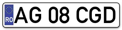 Placuta inmatriculare numar auto  AG-08-CGD, AG 08 CGD, AG08CGD