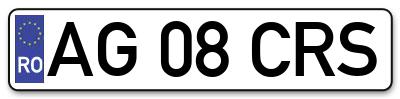 Placuta inmatriculare numar auto  AG-08-CRS, AG 08 CRS, AG08CRS