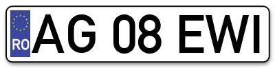 Placuta inmatriculare numar auto  AG-08-EWI, AG 08 EWI, AG08EWI