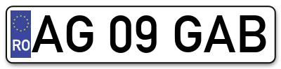 Placuta inmatriculare numar auto  AG-09-GAB, AG 09 GAB, AG09GAB