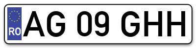 Placuta inmatriculare numar auto  AG-09-GHH, AG 09 GHH, AG09GHH