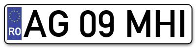 Placuta inmatriculare numar auto  AG-09-MHI, AG 09 MHI, AG09MHI