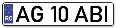 Placuta inmatriculare numar auto  AG-10-ABI, AG 10 ABI, AG10ABI