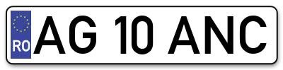 Placuta inmatriculare numar auto  AG-10-ANC, AG 10 ANC, AG10ANC
