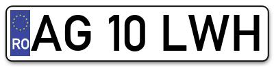 Placuta inmatriculare numar auto  AG-10-LWH, AG 10 LWH, AG10LWH