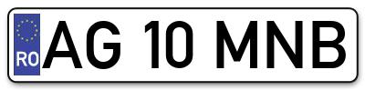Placuta inmatriculare numar auto  AG-10-MNB, AG 10 MNB, AG10MNB