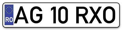 Placuta inmatriculare numar auto  AG-10-RXO, AG 10 RXO, AG10RXO