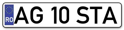 Placuta inmatriculare numar auto  AG-10-STA, AG 10 STA, AG10STA