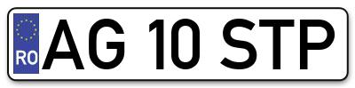 Placuta inmatriculare numar auto  AG-10-STP, AG 10 STP, AG10STP