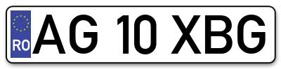 Placuta inmatriculare numar auto  AG-10-XBG, AG 10 XBG, AG10XBG