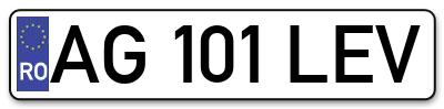 Placuta inmatriculare numar auto  AG-101-LEV, AG 101 LEV, AG101LEV