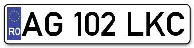 Placuta inmatriculare numar auto  AG-102-LKC, AG 102 LKC, AG102LKC