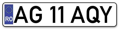 Placuta inmatriculare numar auto  AG-11-AQY, AG 11 AQY, AG11AQY