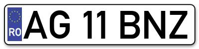 Placuta inmatriculare numar auto  AG-11-BNZ, AG 11 BNZ, AG11BNZ