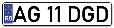 Placuta inmatriculare numar auto  AG-11-DGD, AG 11 DGD, AG11DGD