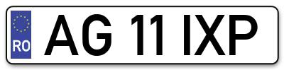 Placuta inmatriculare numar auto  AG-11-IXP, AG 11 IXP, AG11IXP