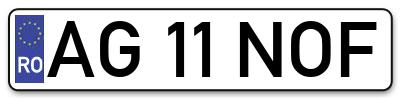 Placuta inmatriculare numar auto  AG-11-NOF, AG 11 NOF, AG11NOF