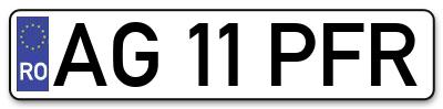 Placuta inmatriculare numar auto  AG-11-PFR, AG 11 PFR, AG11PFR