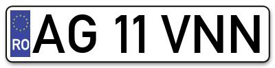 Placuta inmatriculare numar auto  AG-11-VNN, AG 11 VNN, AG11VNN