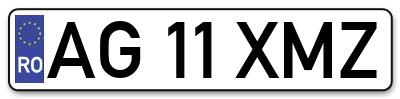 Placuta inmatriculare numar auto  AG-11-XMZ, AG 11 XMZ, AG11XMZ