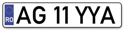 Placuta inmatriculare numar auto  AG-11-YYA, AG 11 YYA, AG11YYA