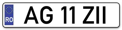 Placuta inmatriculare numar auto  AG-11-ZII, AG 11 ZII, AG11ZII