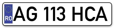 Placuta inmatriculare numar auto  AG-113-HCA, AG 113 HCA, AG113HCA