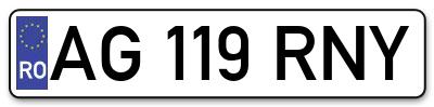 Placuta inmatriculare numar auto  AG-119-RNY, AG 119 RNY, AG119RNY